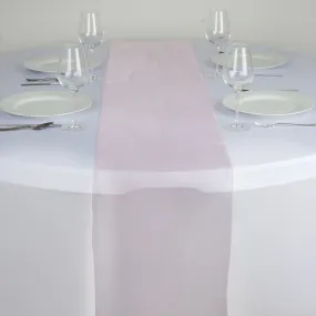 10 Pack Pink Sheer Organza Table Runners - 14"x108"