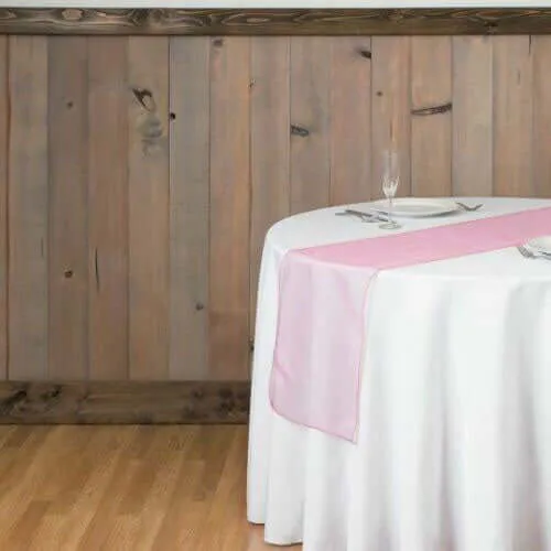 10 Pack Pink Sheer Organza Table Runners - 14"x108"