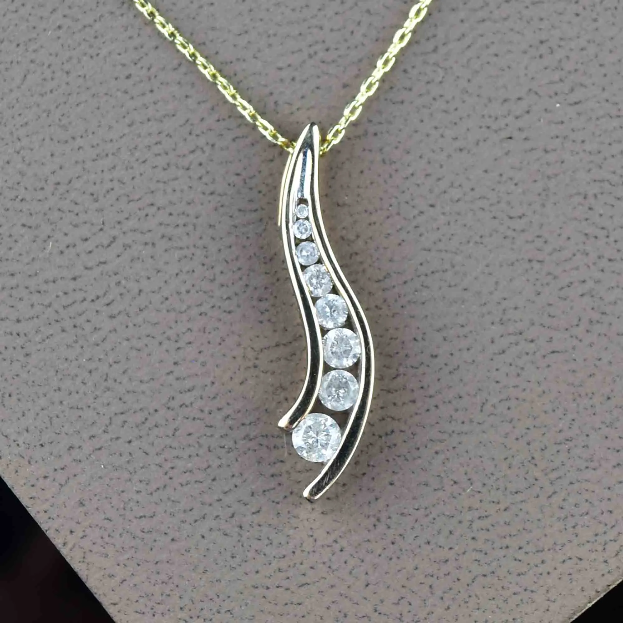 10K Gold Diamond Journey Pendant Necklace