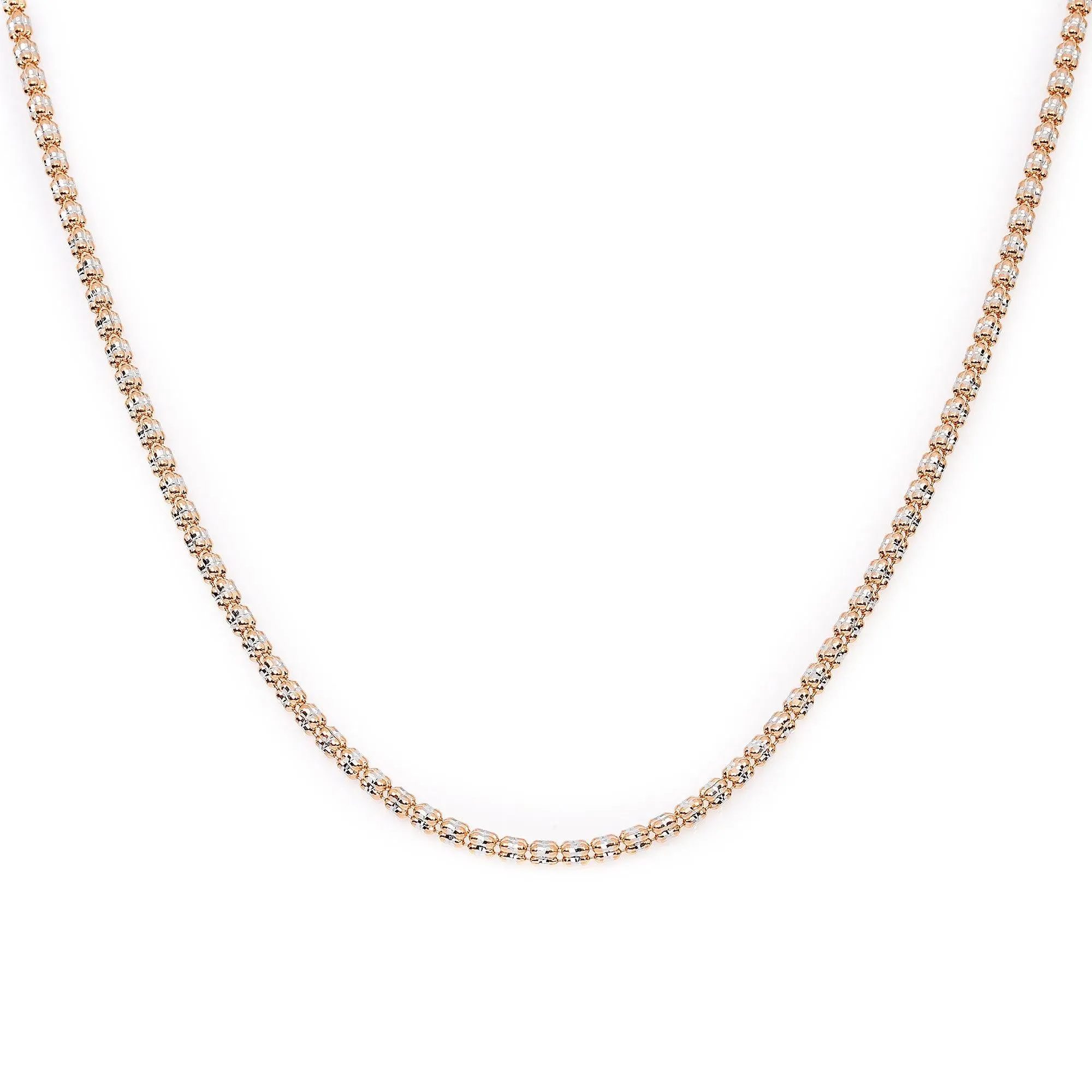 10K Rose Gold 2.5mm Ice Chain Available In Sizes 18"-26"