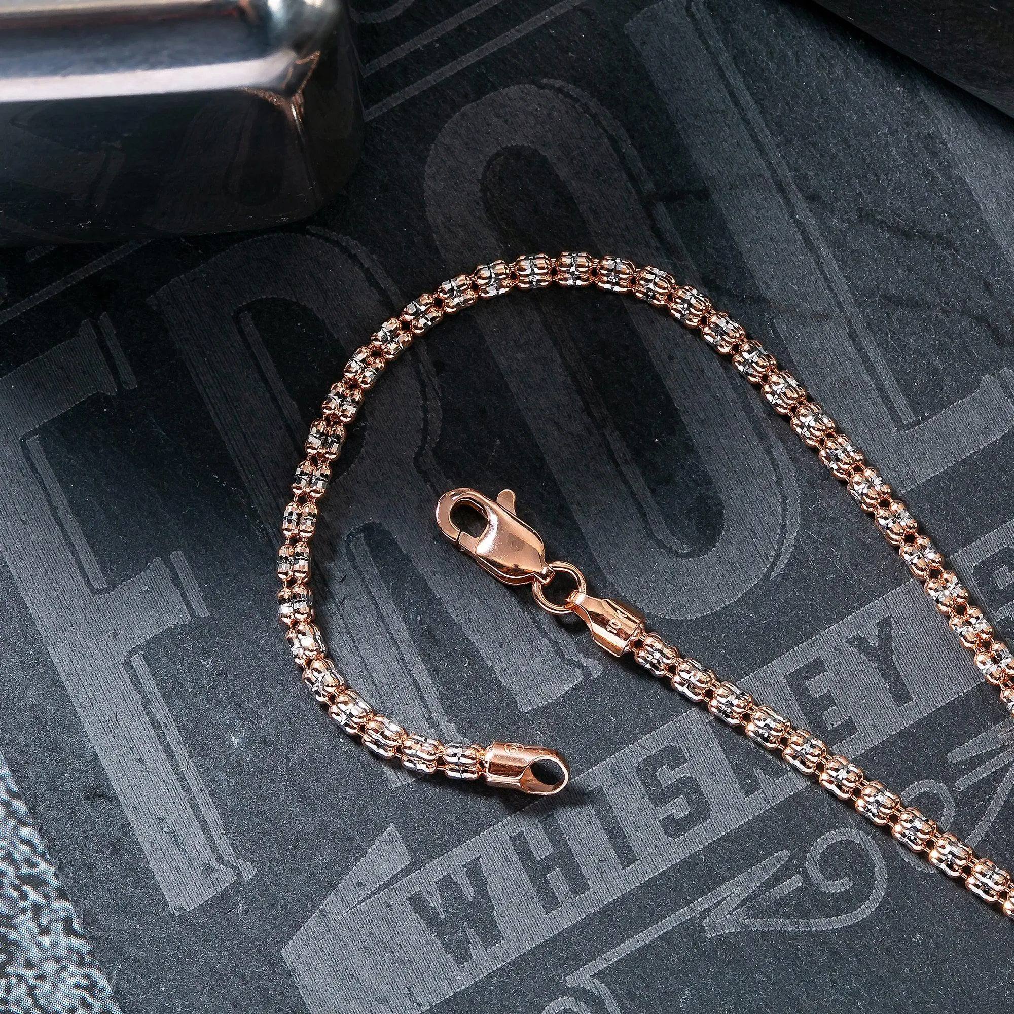 10K Rose Gold 2.5mm Ice Chain Available In Sizes 18"-26"