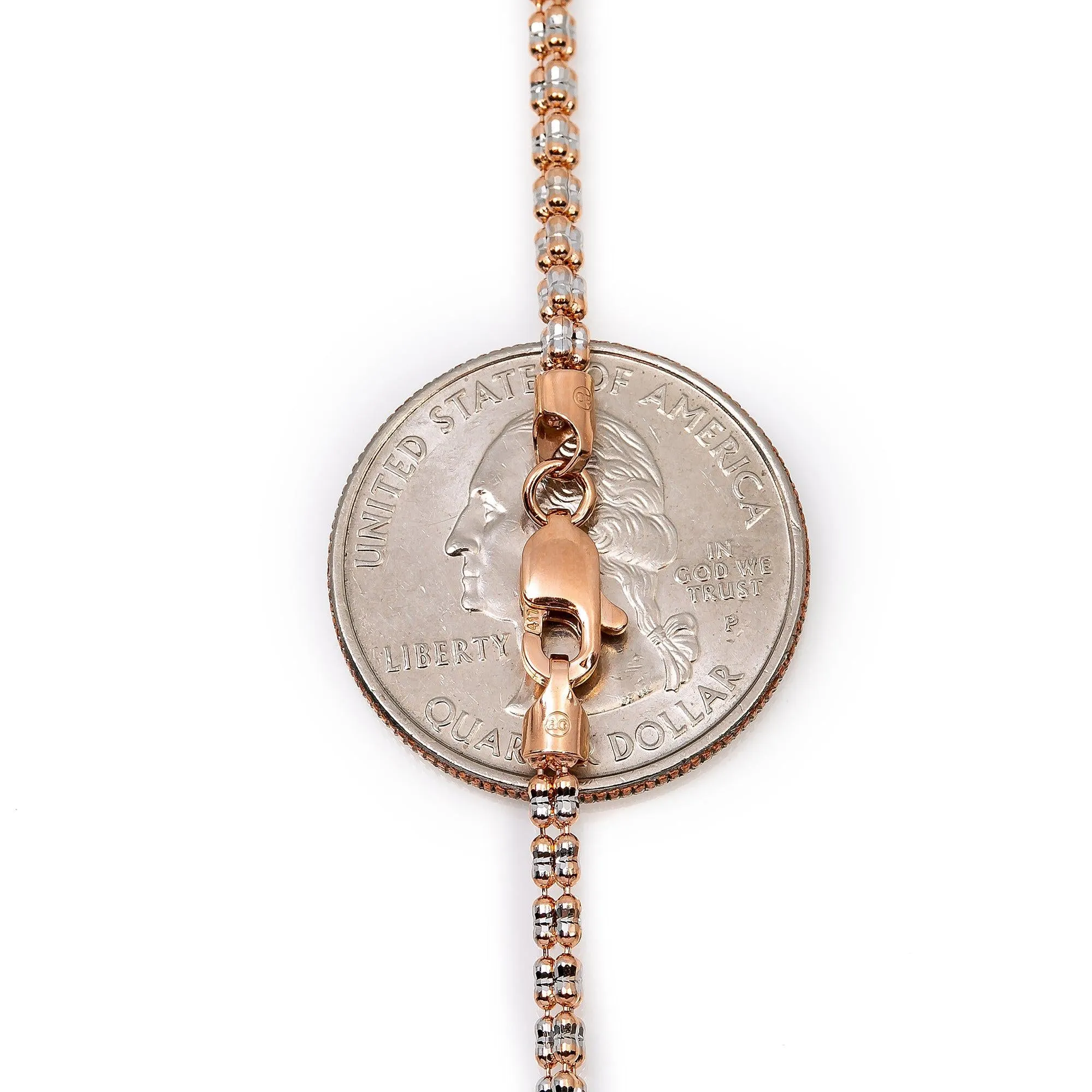 10K Rose Gold 2.5mm Ice Chain Available In Sizes 18"-26"