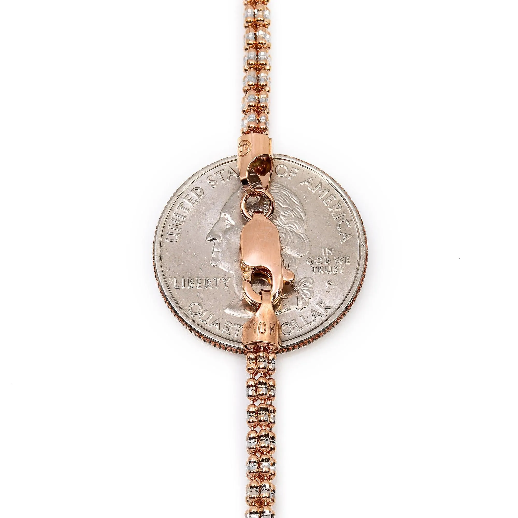 10K Rose Gold 3.35mm Ice Chain Available In Sizes 18"-26"