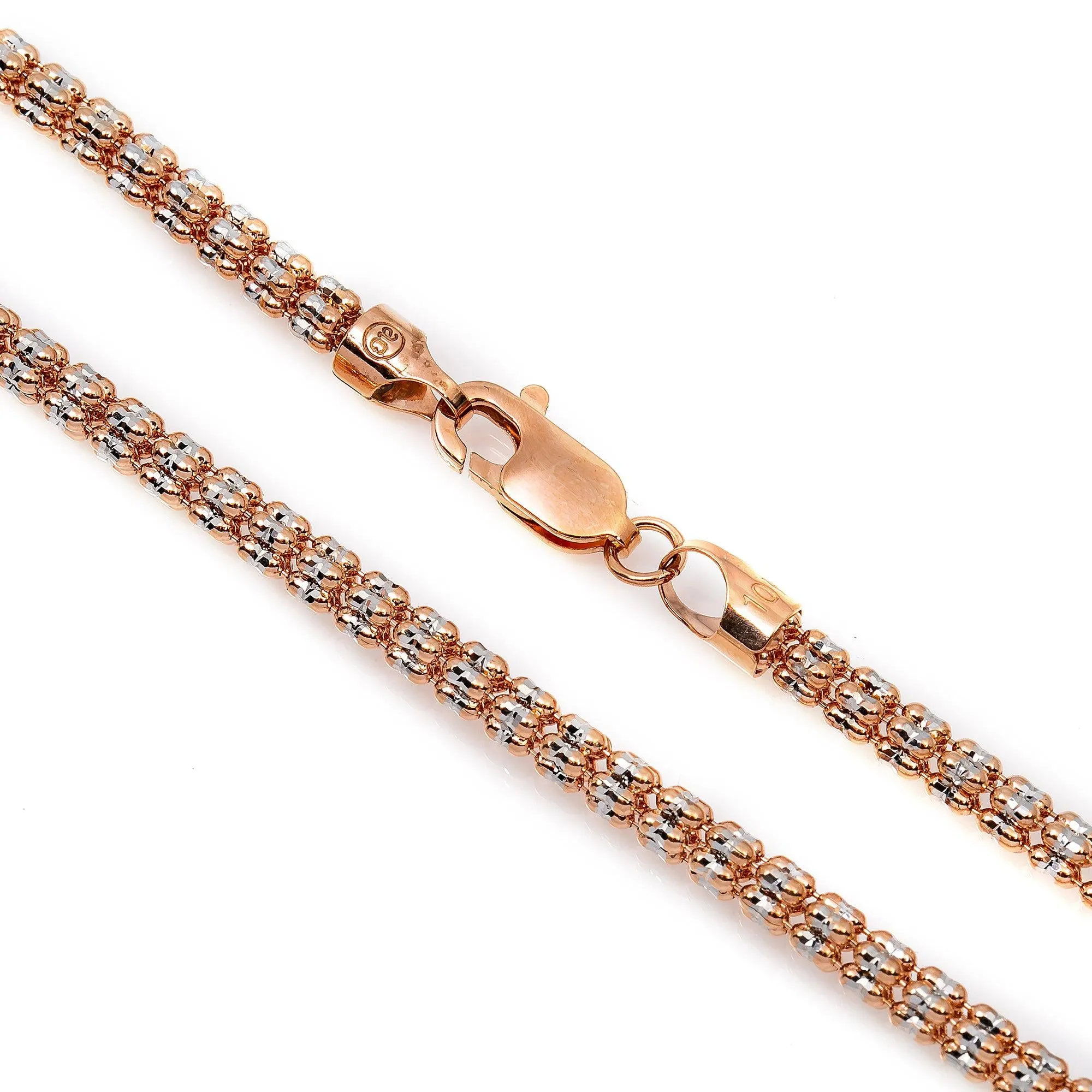 10K Rose Gold 3.35mm Ice Chain Available In Sizes 18"-26"