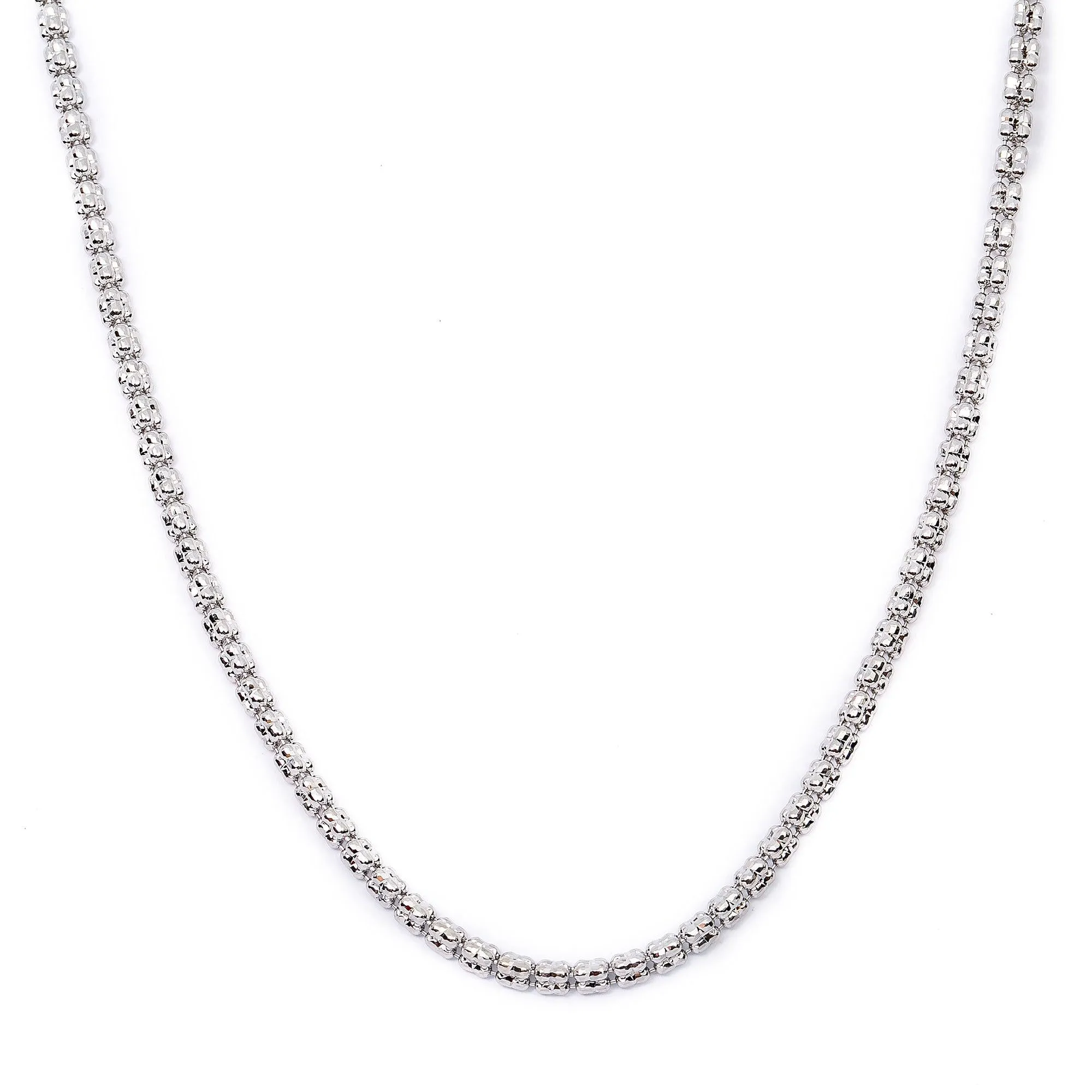 10K White Gold 2.28mm Ice Chain Available In Sizes 18"-26"