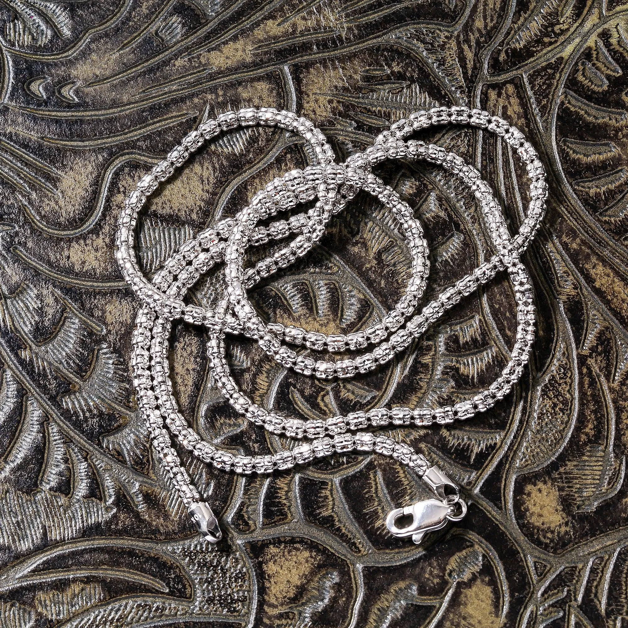 10K White Gold 2.28mm Ice Chain Available In Sizes 18"-26"