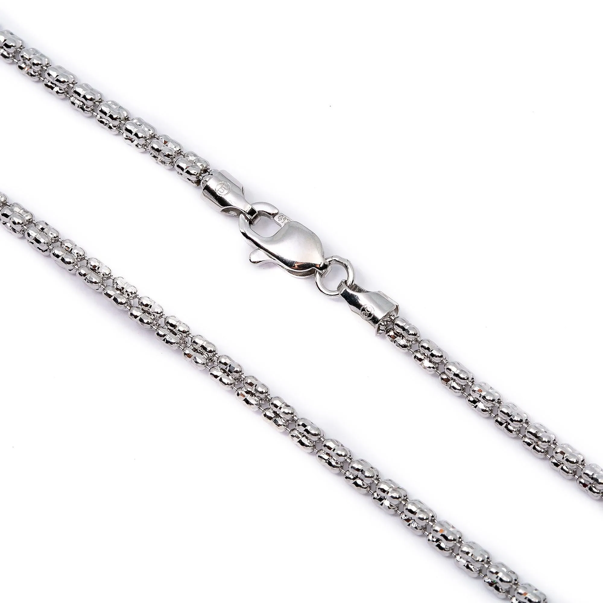 10K White Gold 2.28mm Ice Chain Available In Sizes 18"-26"