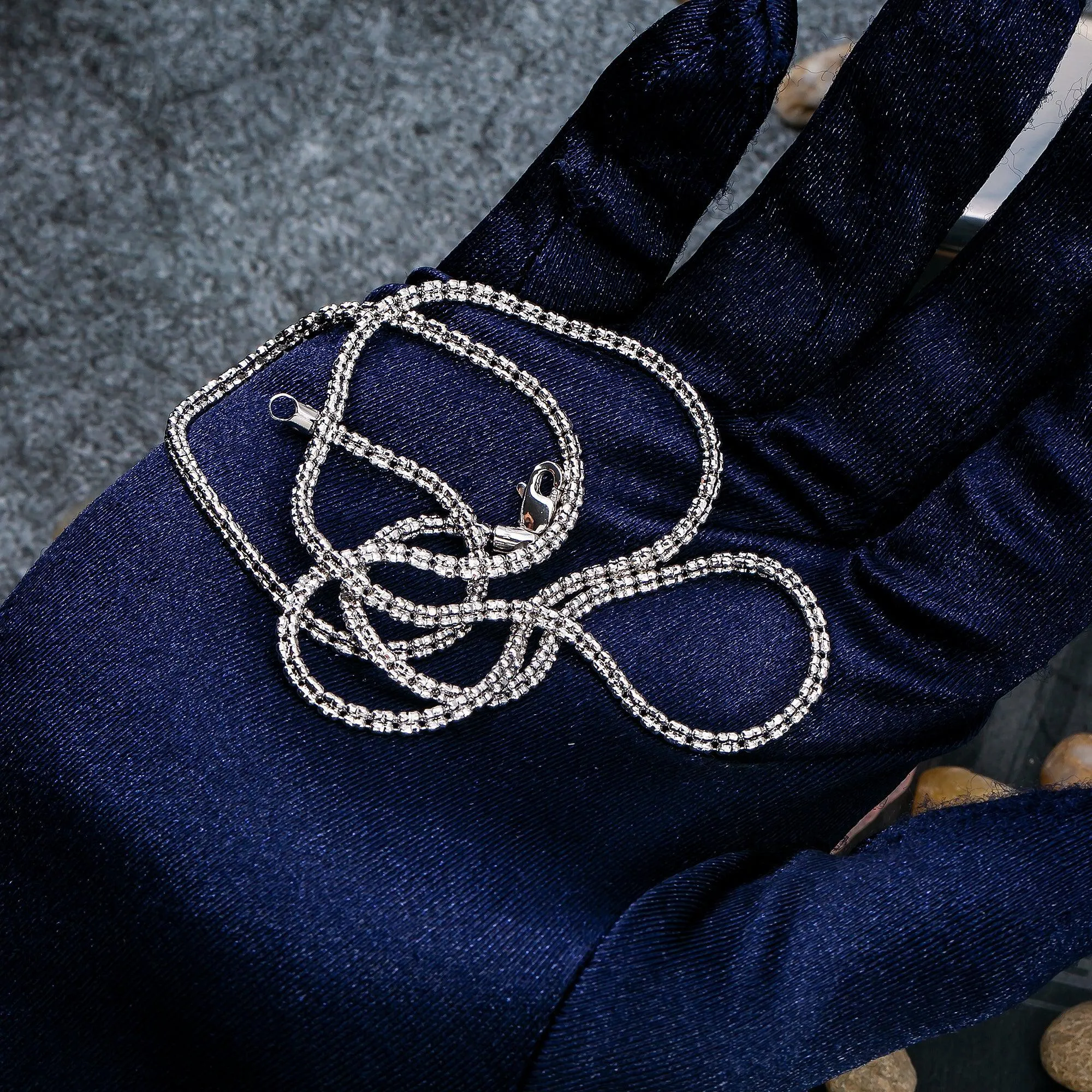 10K White Gold 2.28mm Ice Chain Available In Sizes 18"-26"