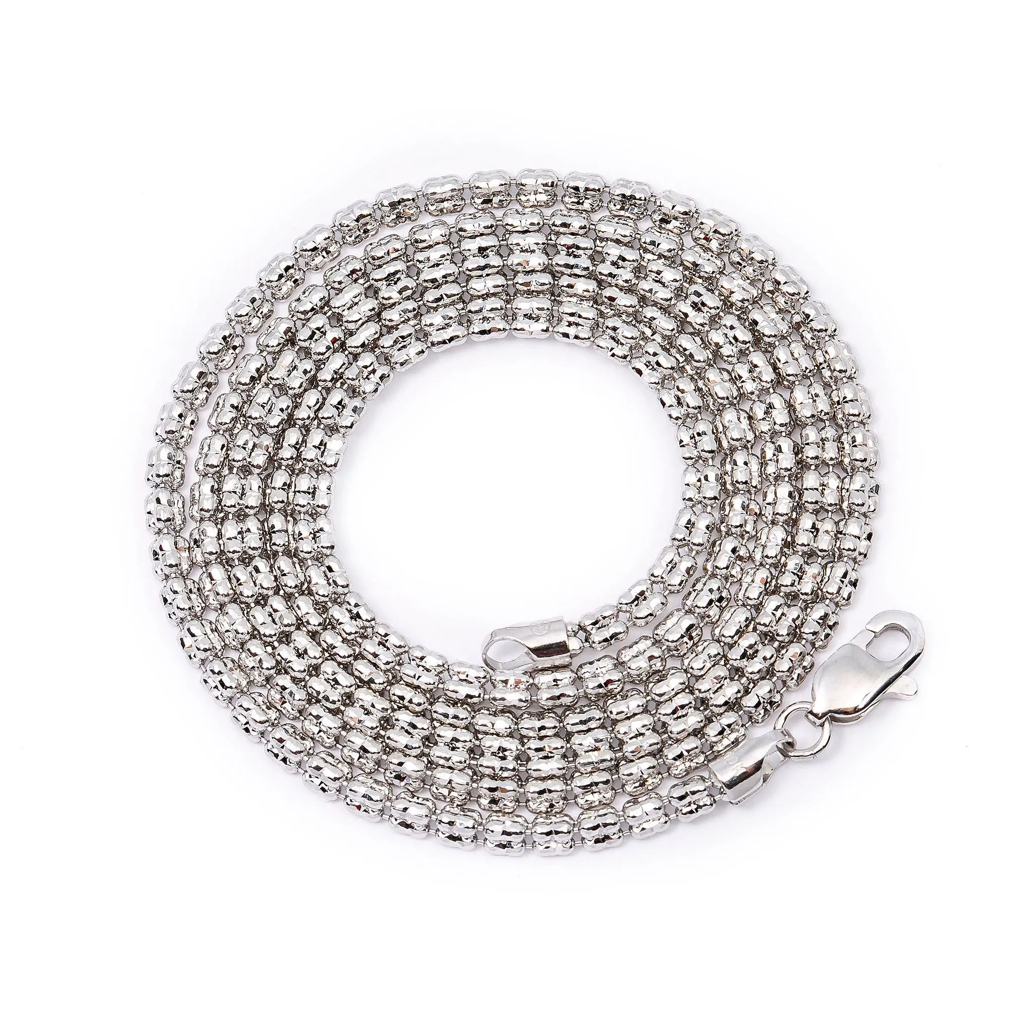 10K White Gold 2.28mm Ice Chain Available In Sizes 18"-26"