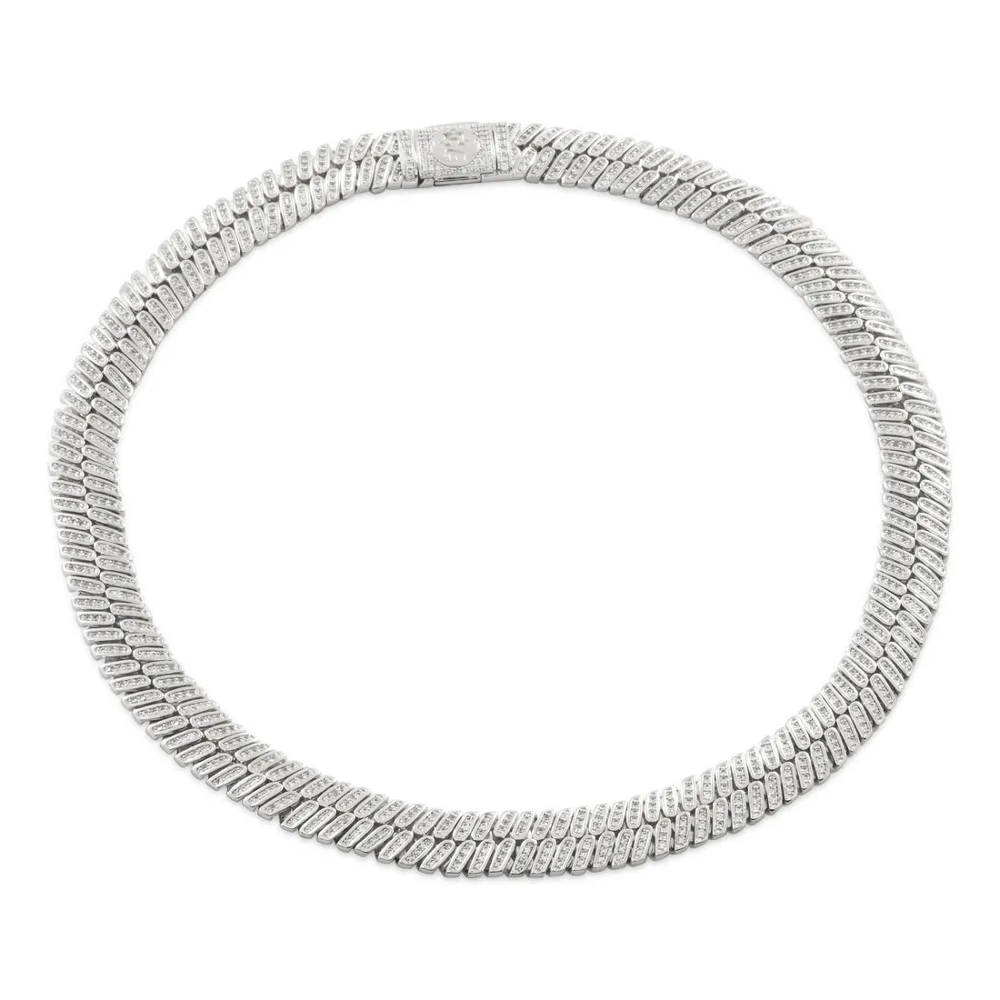 12mm Iced Herringbone Chain