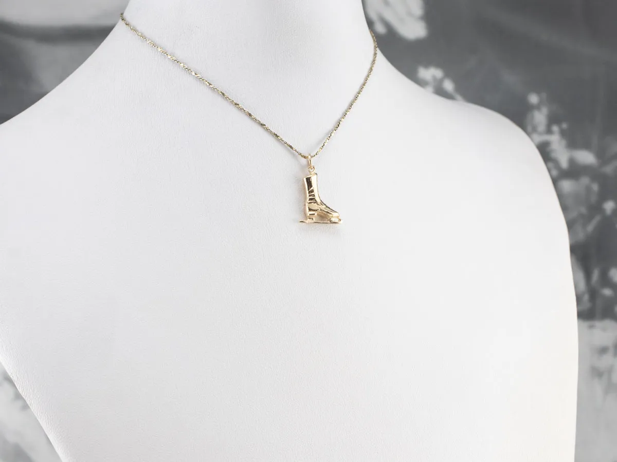 14K Gold Ice Skate Charm