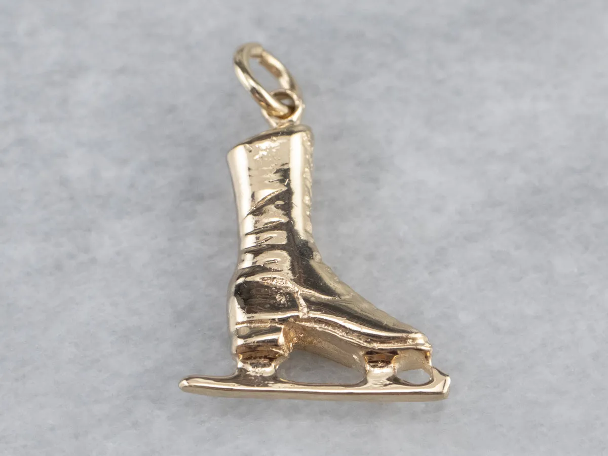 14K Gold Ice Skate Charm