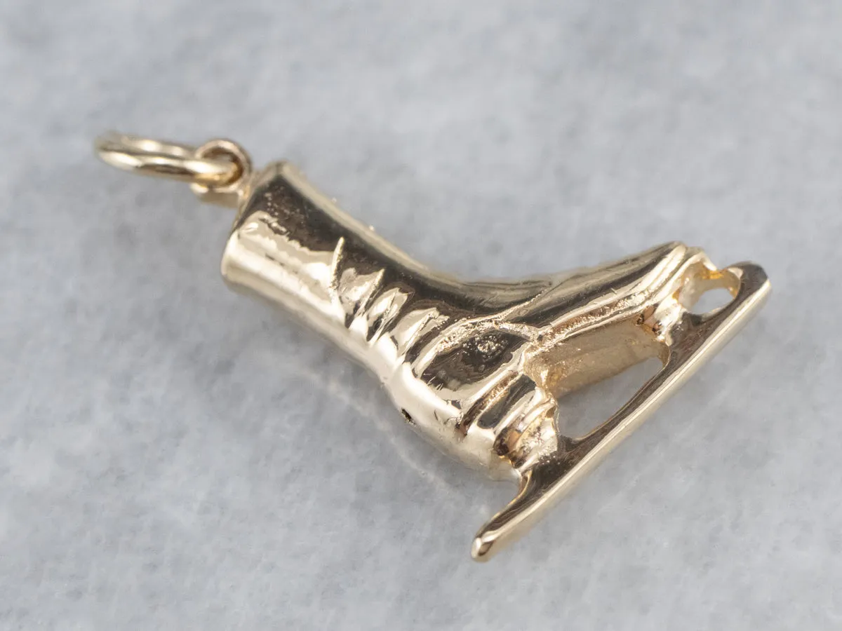 14K Gold Ice Skate Charm