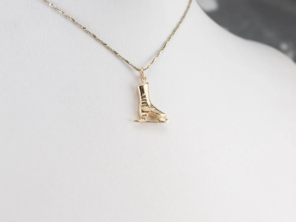 14K Gold Ice Skate Charm