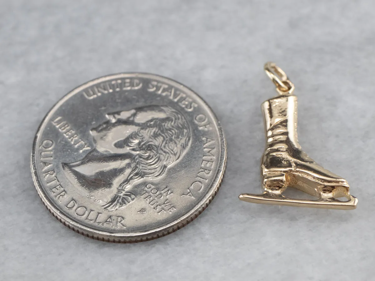 14K Gold Ice Skate Charm