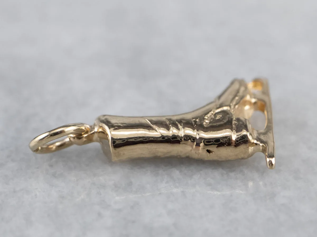 14K Gold Ice Skate Charm