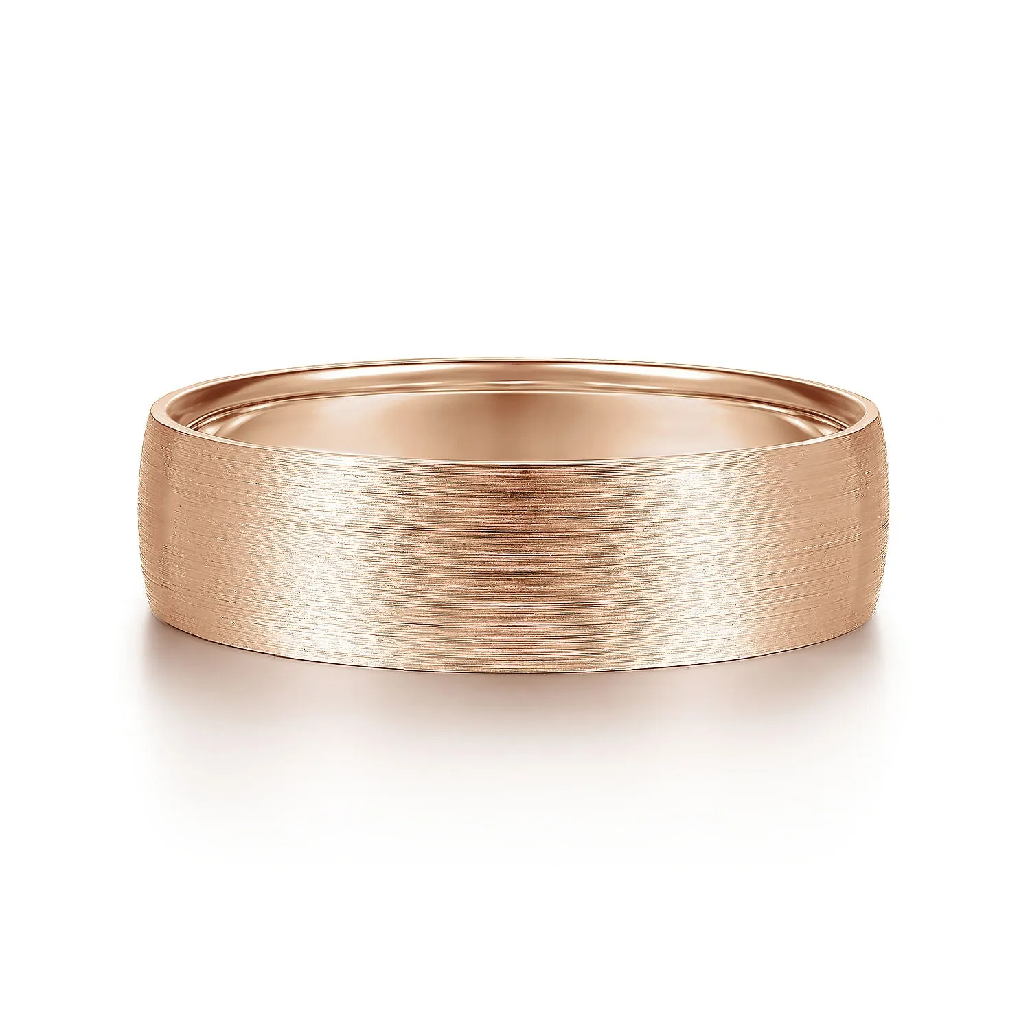 14K Rose Gold 6mm - Men's Wedding Band in Satin Finish