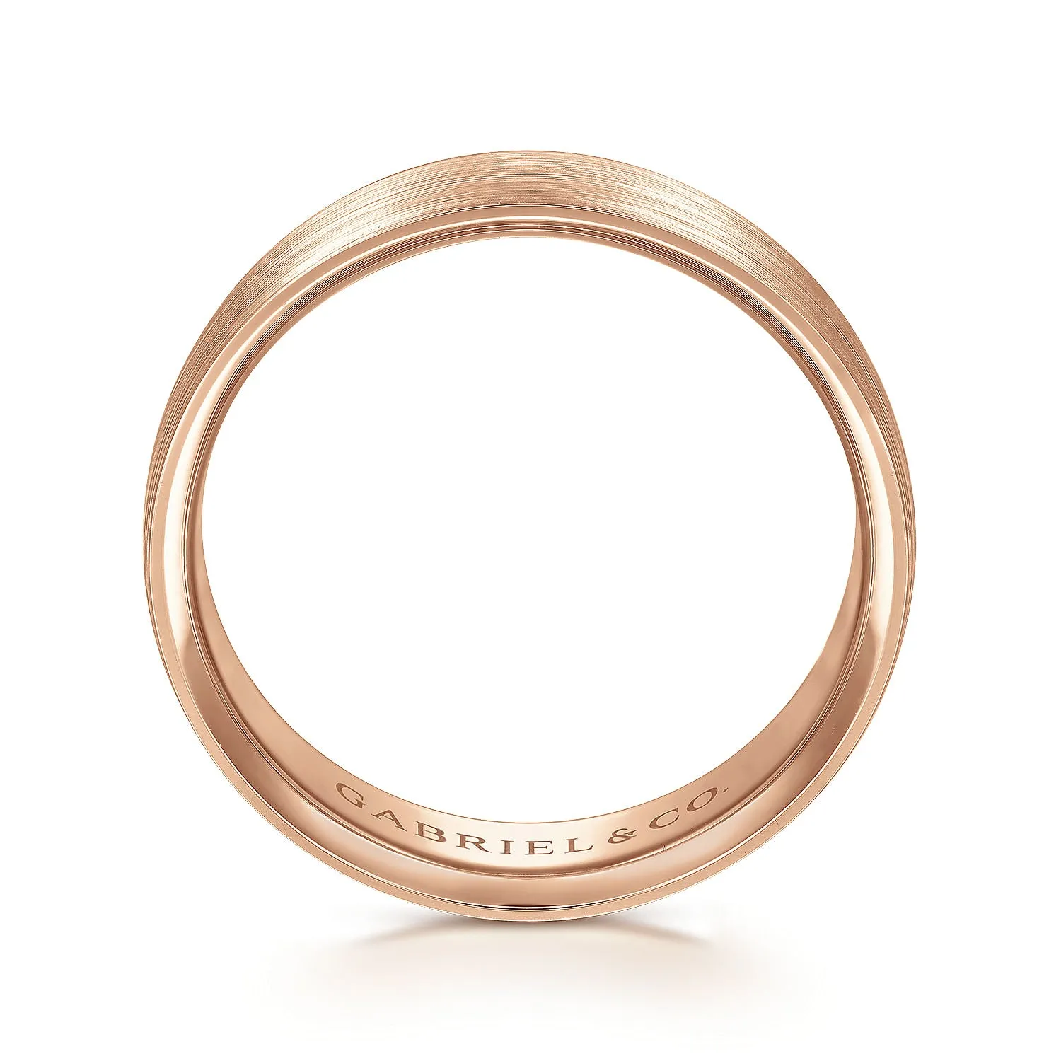 14K Rose Gold 6mm - Men's Wedding Band in Satin Finish