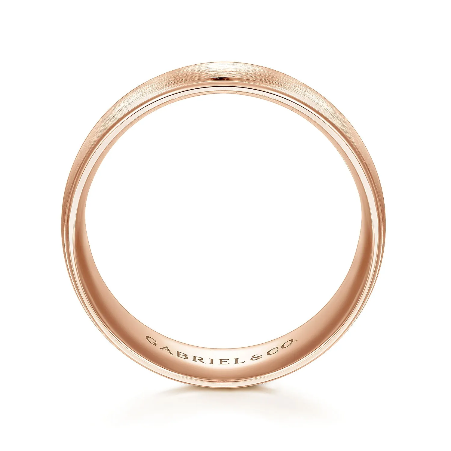 14K Rose Gold 8mm - Men's Wedding Band in Satin Finish