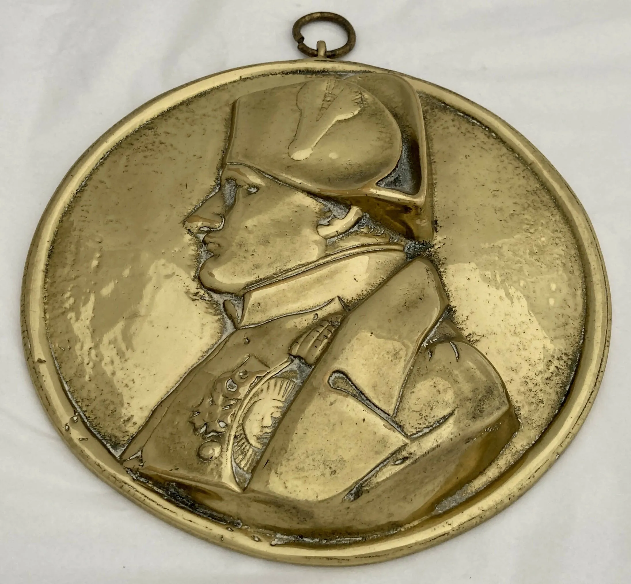 19th Century Napoleon Bonaparte Brass Relief Plaque.