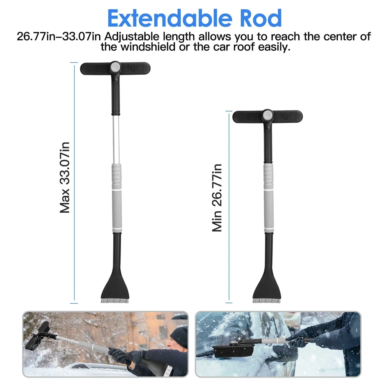 2-in-1 Automobile Snow Shovel Frost Removal with 360¬∞ Pivoting Brush Head