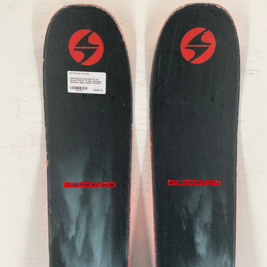 2024 Blizzard Bonafide 97 w/ Marker Griffon 13 Demo Bindings