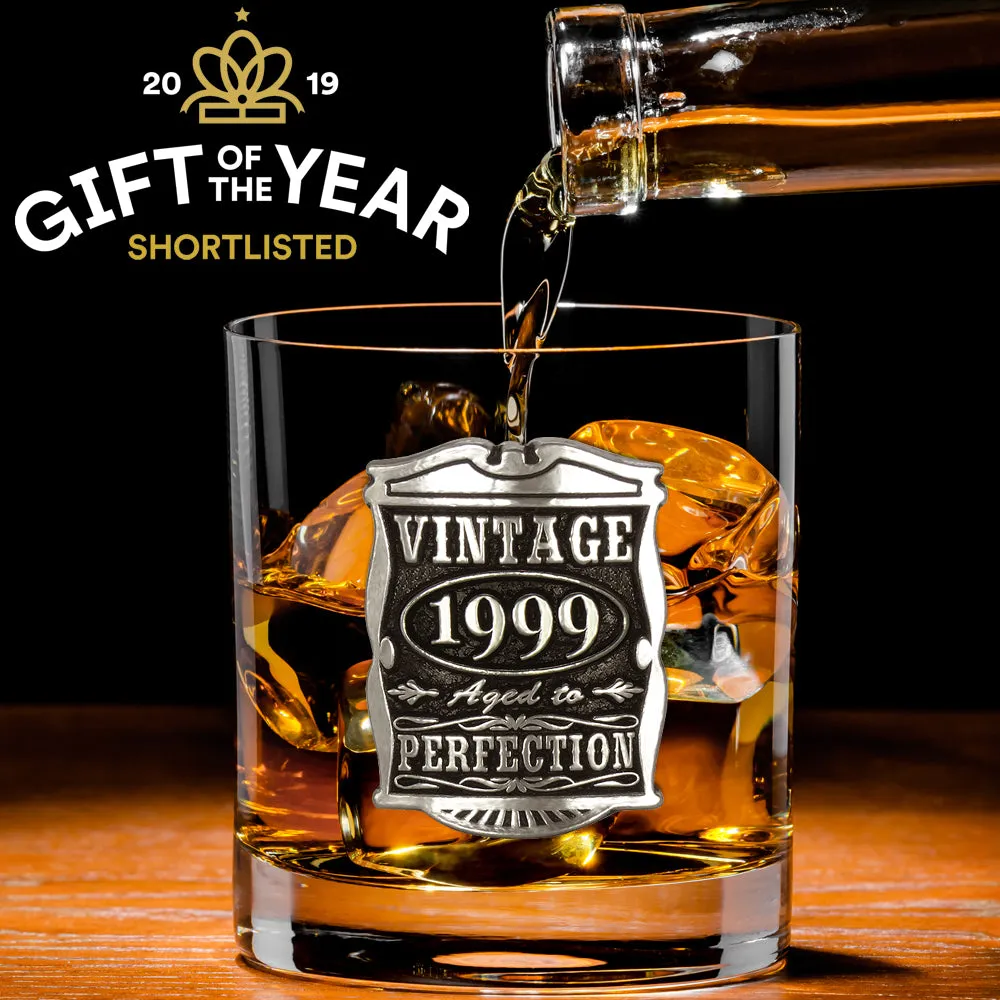 25th Birthday or Anniversary Gift 1999 Vintage Years Pewter Whisky Glass Tumbler