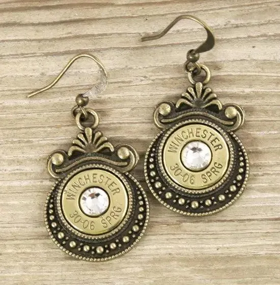 30-06 Bronze Oriental Bullet Earrings