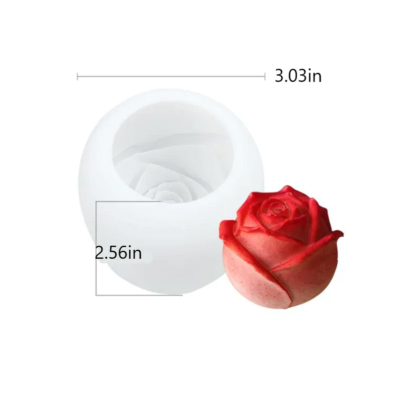 3D Silicone Rose Shape Ice Cube Mold