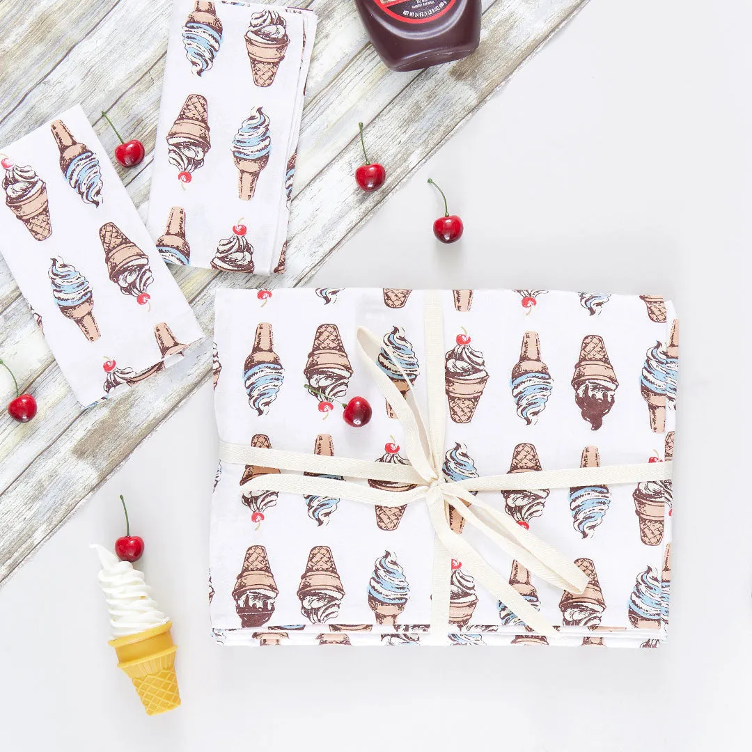 4-Pack Napkin Set - Vintage Soft Serve