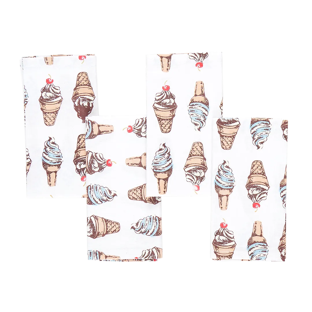 4-Pack Napkin Set - Vintage Soft Serve