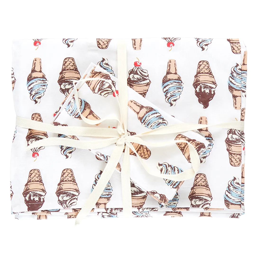 4-Pack Napkin Set - Vintage Soft Serve