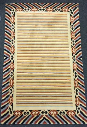 4 x 6 Traditional Chuba Striped Tibetan Carpet