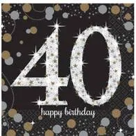 40TH BEVERAGE NAPKINS - SPARKLING CELEBRATION