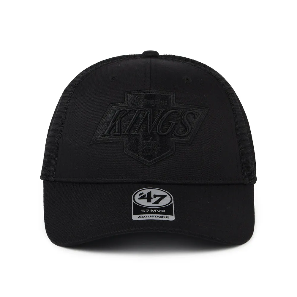 47 Brand L.A. Kings Trucker Cap - NHL Vintage Branson MVP - Black On Black