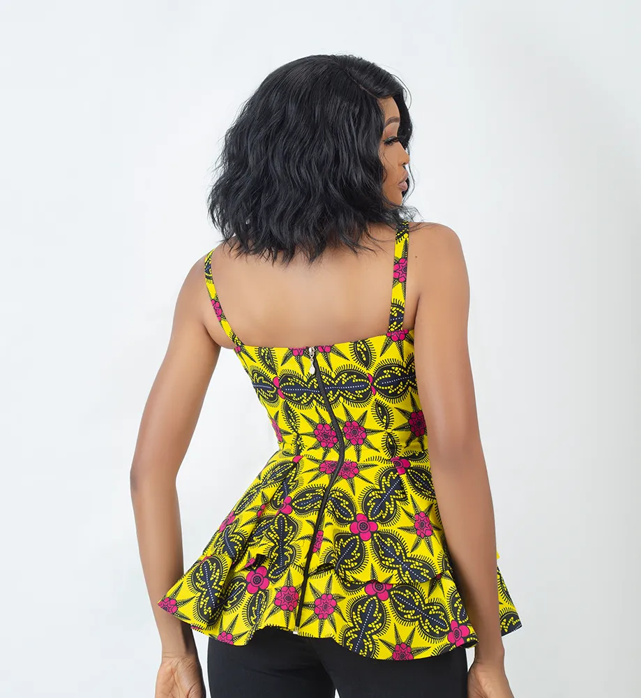 African Print Zahra Bustier Top