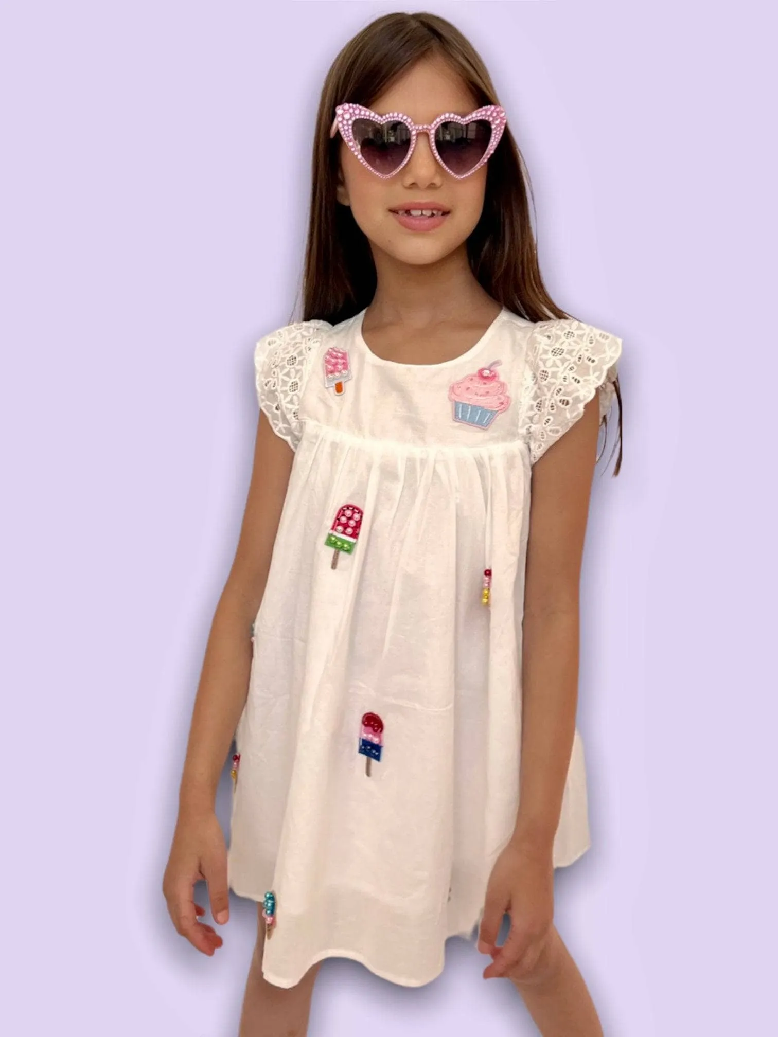 All About Beaded Ice Cream Ruffle Dress