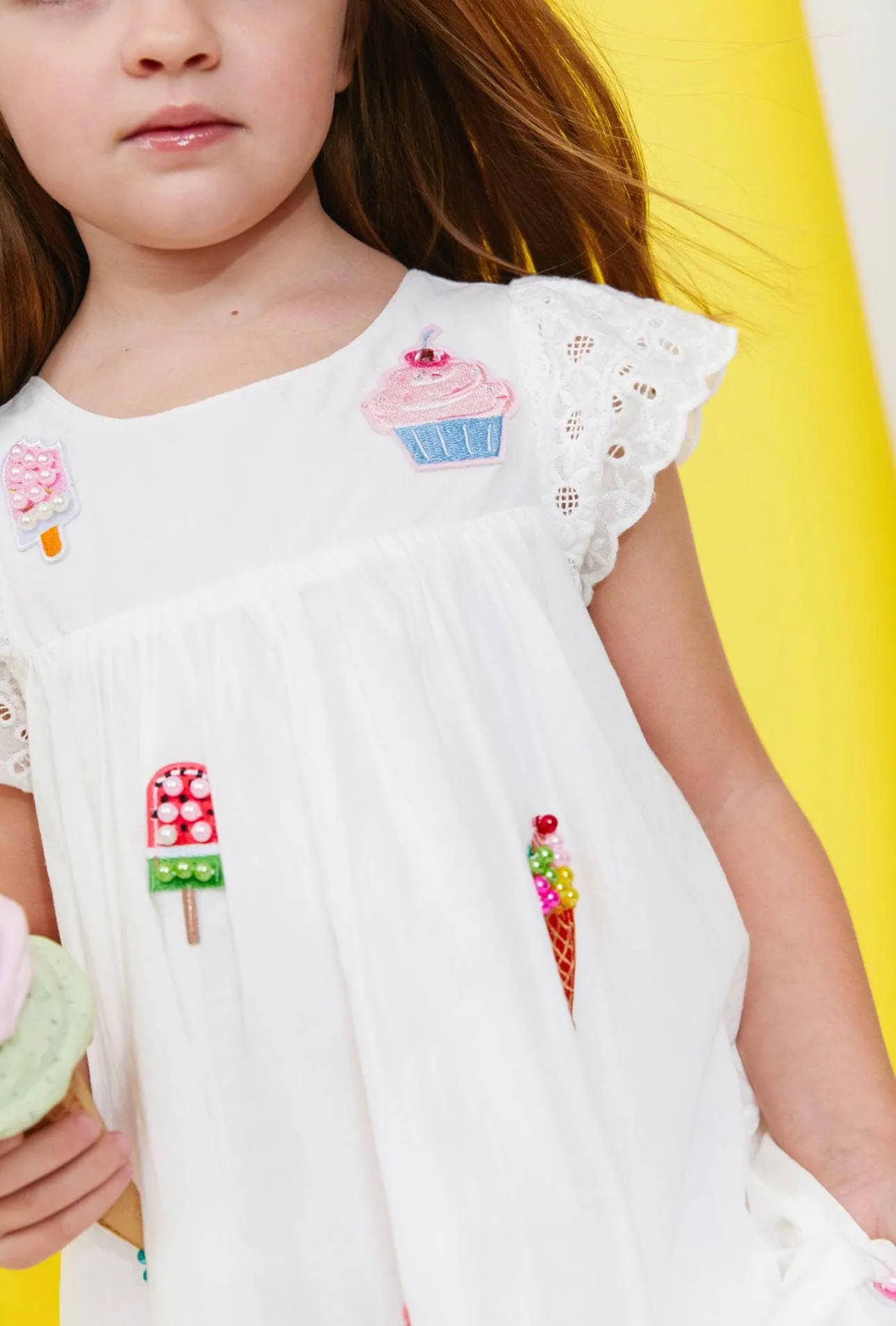 All About Beaded Ice Cream Ruffle Dress