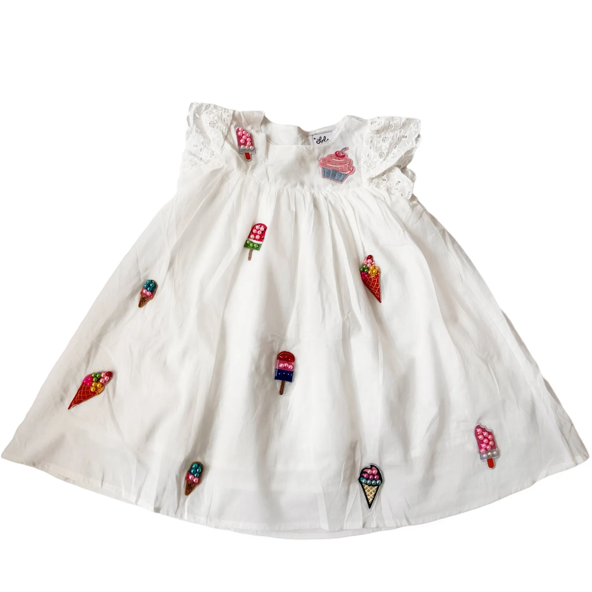 All About Beaded Ice Cream Ruffle Dress