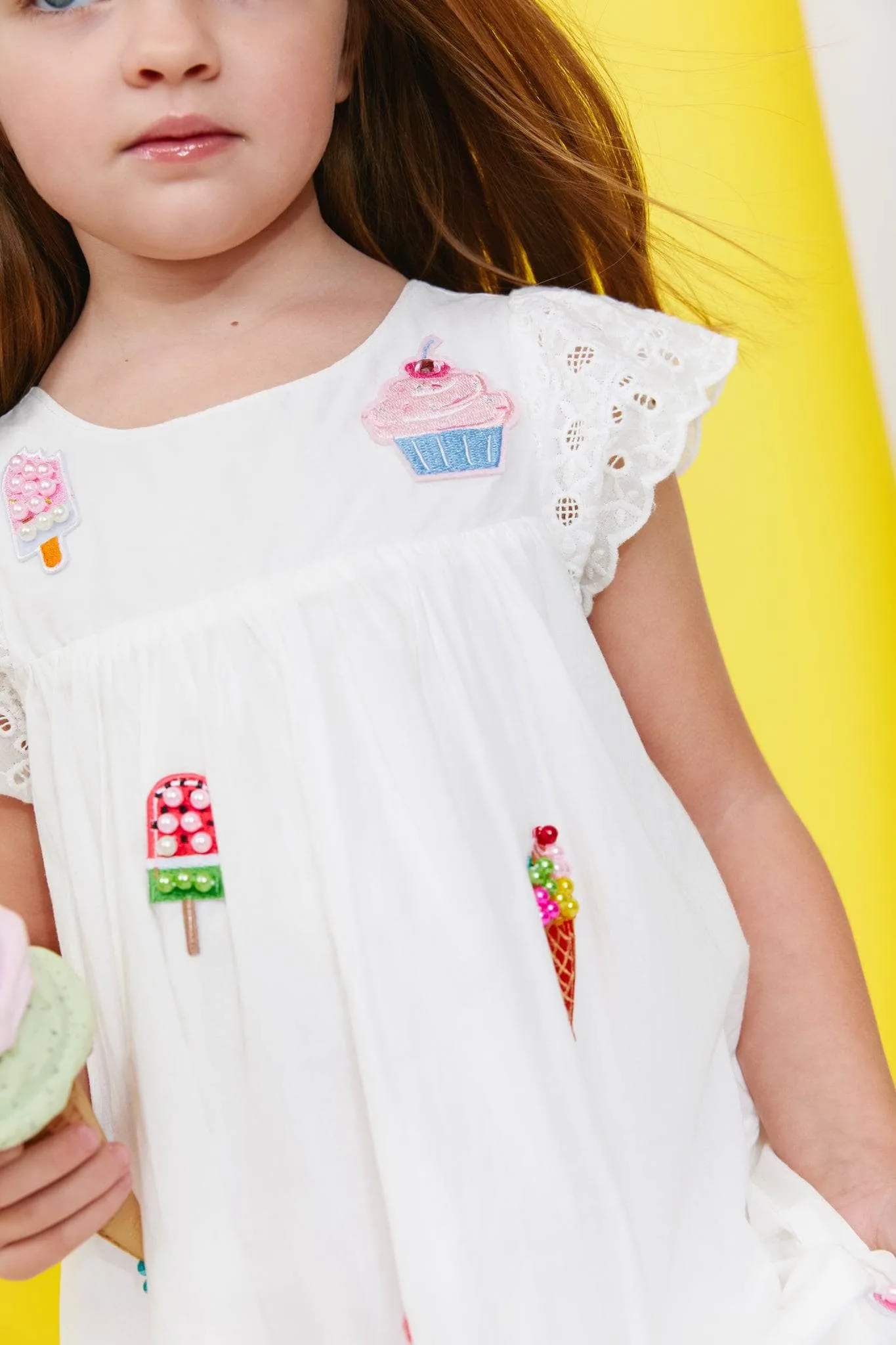 All About Beaded Ice Cream Ruffle Dress