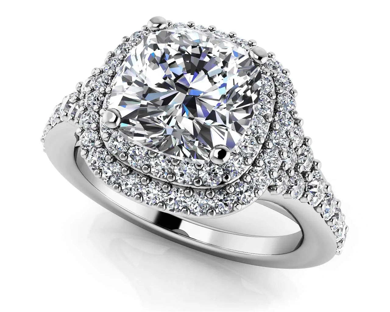 Andrea Love Cushion Cut Diamond Engagement Ring with 2.62 ct. (2.00 ct. center diamond)