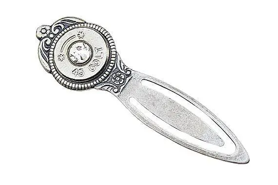 Antique Silver Victorian Style Colt 45 Bullet Bookmark