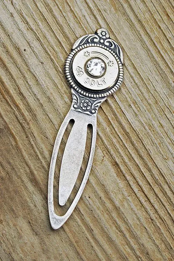 Antique Silver Victorian Style Colt 45 Bullet Bookmark