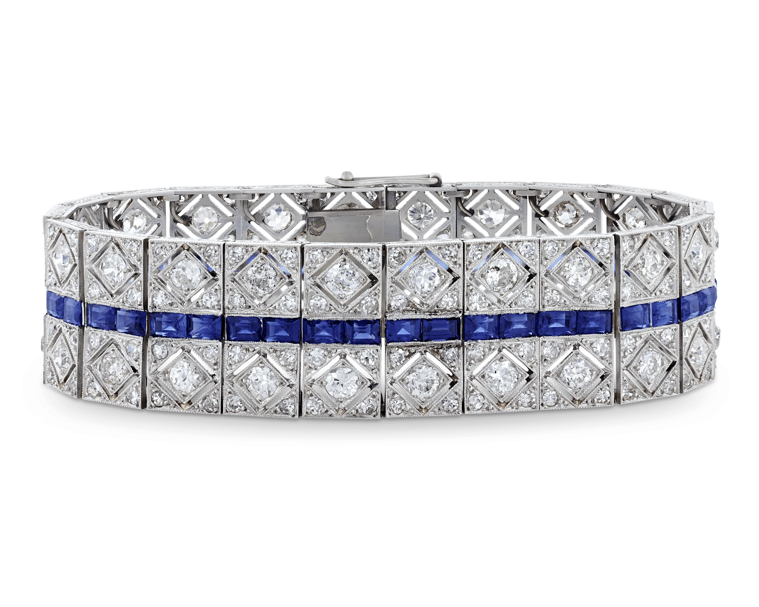 Art Deco Diamond and Sapphire Bracelet