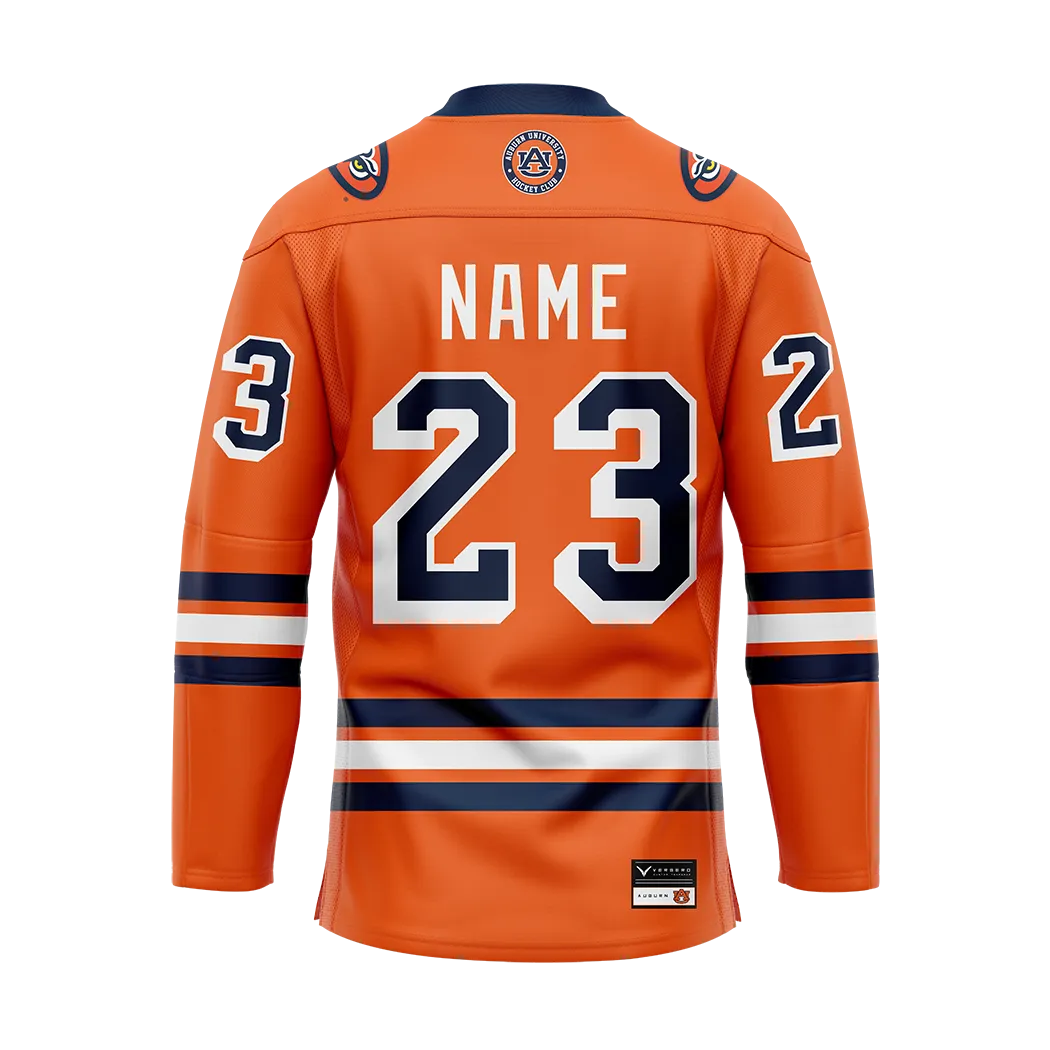 Auburn Orange Custom Sublimated With Twill Authentic Replica Jersey