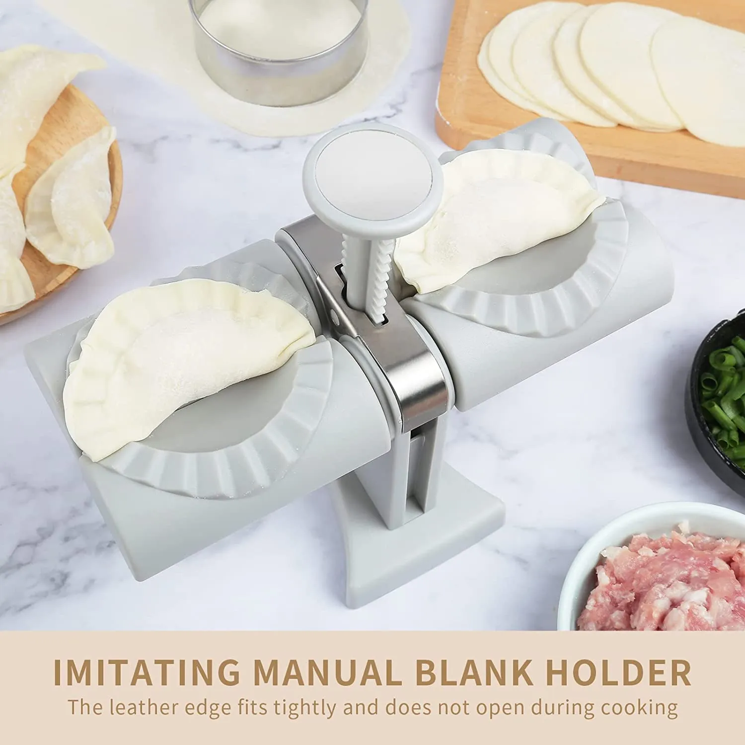 Automatic Dumpling Maker Household Double Head Dumpling Making Machine Mould Quick Empanadas Pierogi Kitchen Tools Accessories