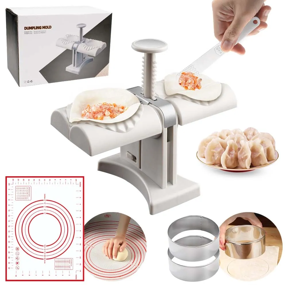 Automatic Dumpling Maker Household Double Head Dumpling Making Machine Mould Quick Empanadas Pierogi Kitchen Tools Accessories