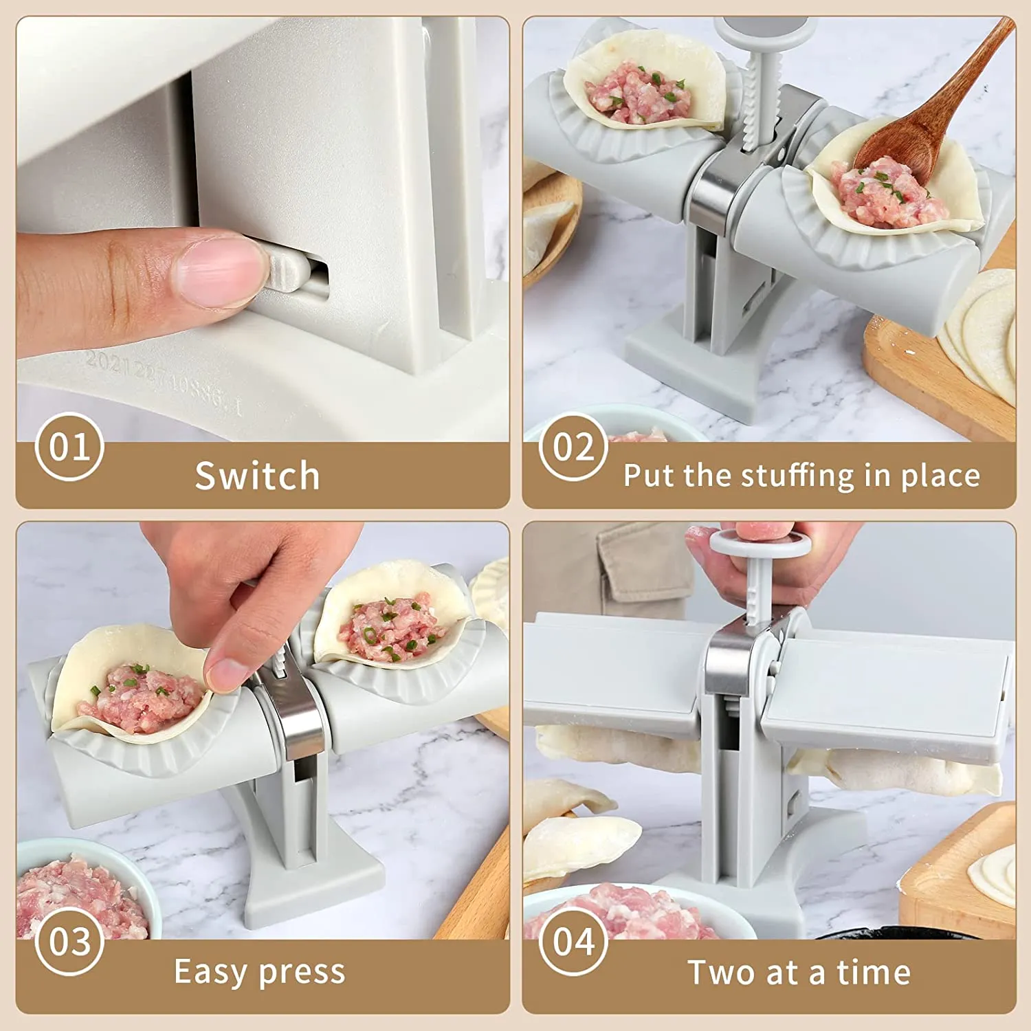 Automatic Dumpling Maker Household Double Head Dumpling Making Machine Mould Quick Empanadas Pierogi Kitchen Tools Accessories