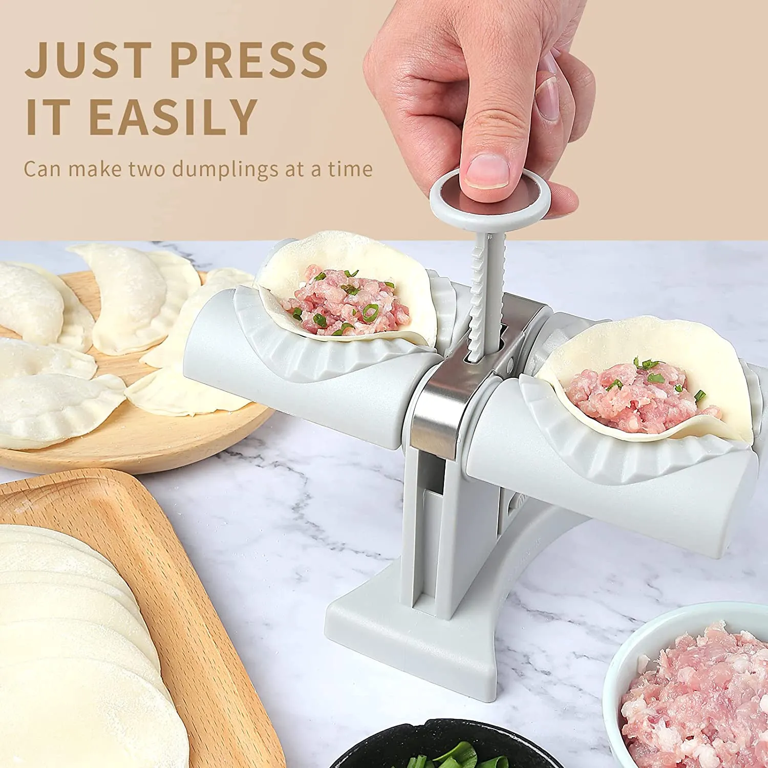 Automatic Dumpling Maker Household Double Head Dumpling Making Machine Mould Quick Empanadas Pierogi Kitchen Tools Accessories