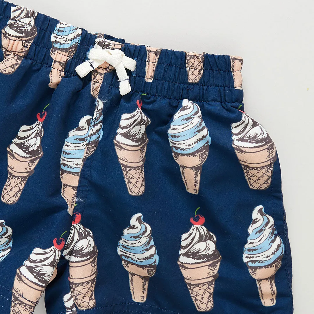 Baby Boys Swim Trunk - Navy Soft Serve